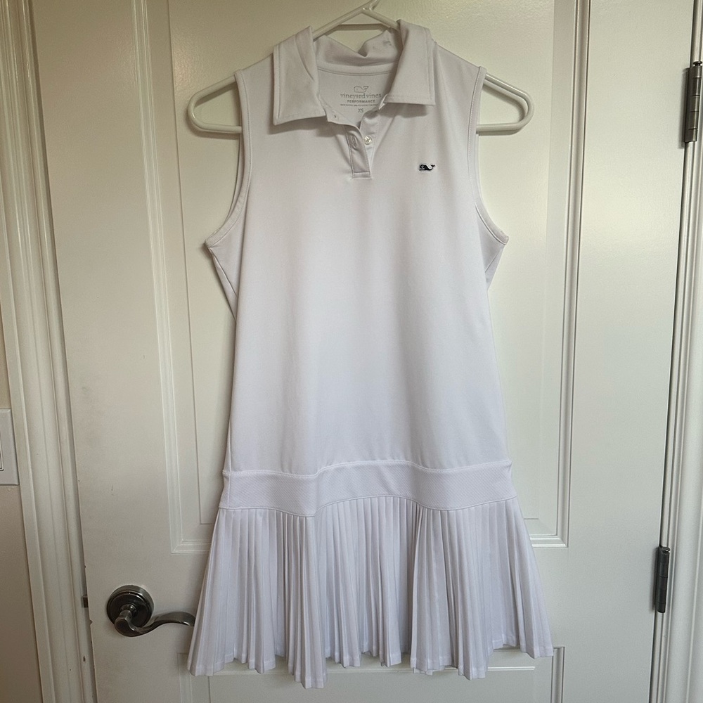 Vineyard Vines White Sleeveless Pleated Tennis Dress XS